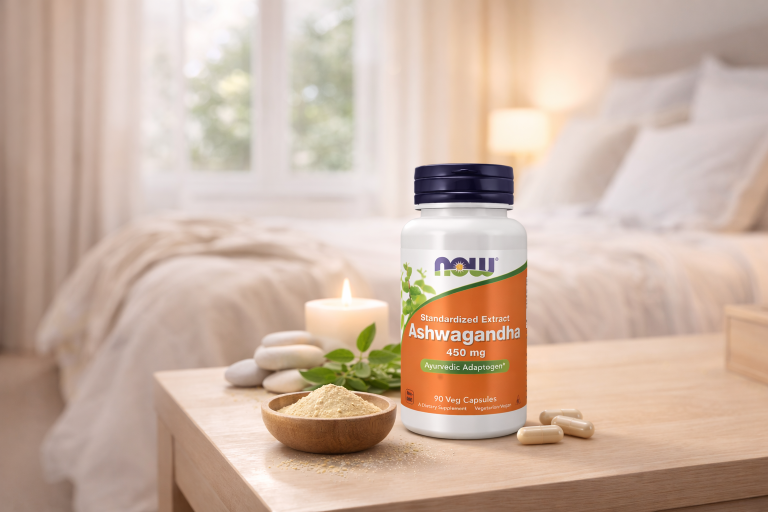 قرص آشواگاندا ناو NOW برای کاهش استرس و کنترل کورتیزول